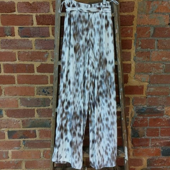 SHEIKE Snow Leopard Print High Waisted Wide Leg Palazzo Pants - Picture 9 of 10
